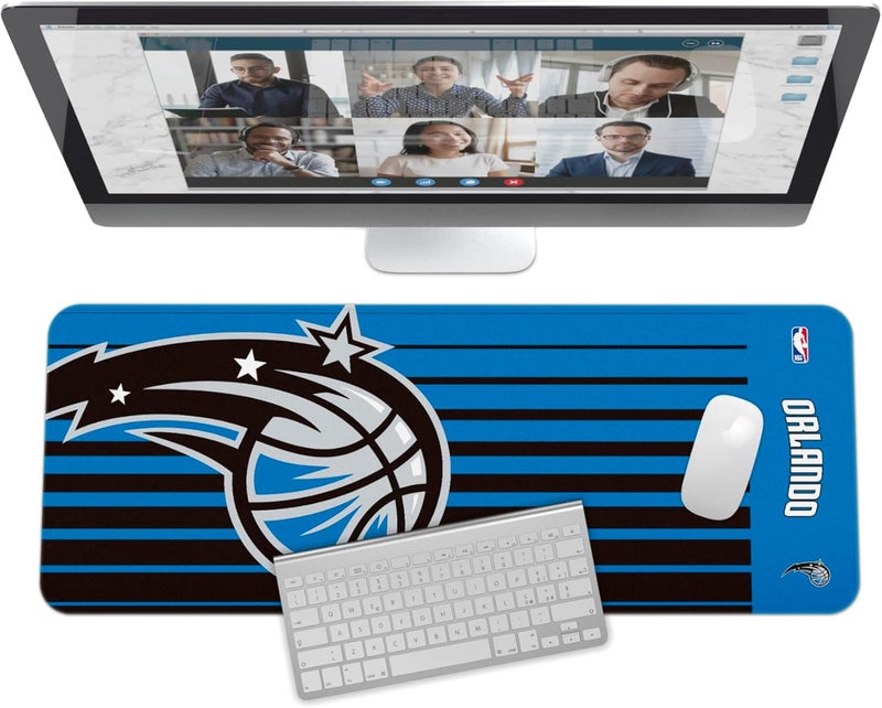 SOAR NBA Multifunctional Desk Mat for Desktop, (31.5"x12") - Ultra Soft Fabric with Non-Slip Rubber Backer - Water Resistant & Durable Nylon Stitching - Image 1
